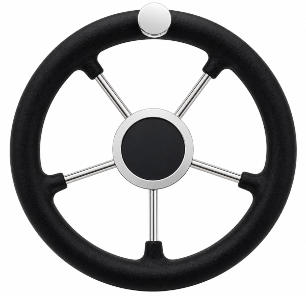 BOAT STEERING SS316 WITH PU FOAM&KNOB 280MM SKU00056 BOAT STEERING SS316 WITH PU FOAM&KNOB 280MM SKU00056