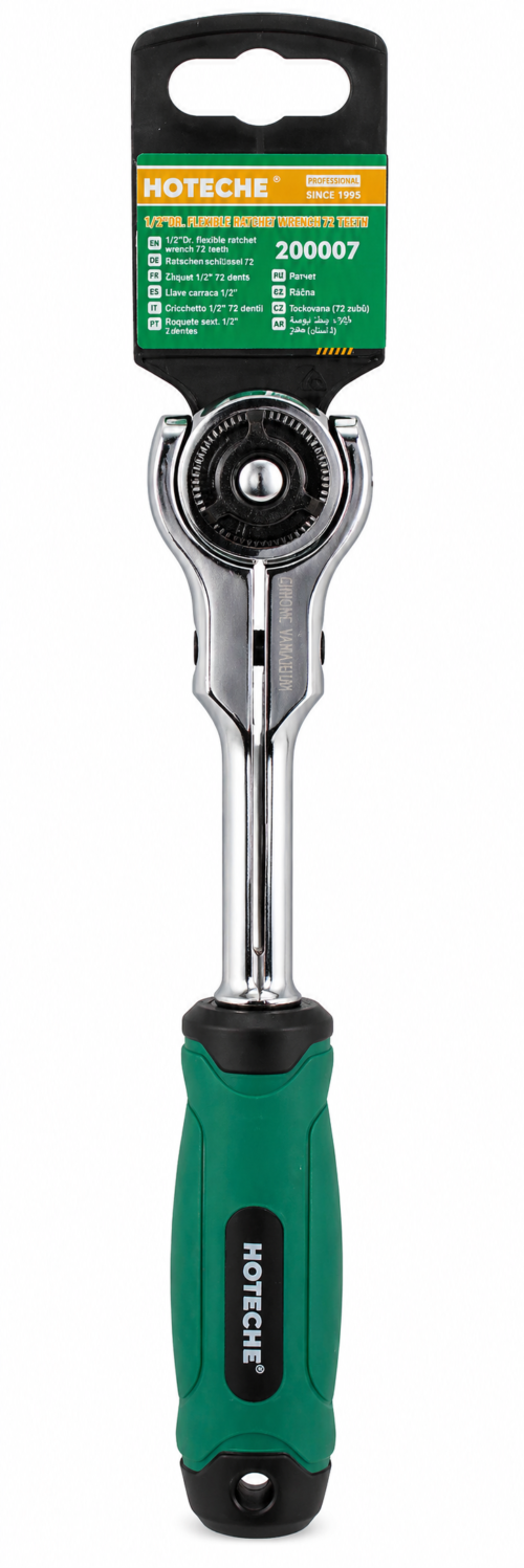 RATCHET FLEXIBLE HEAD 12DR. 72TH Quick Release MaterialCr-Mo Steel gearSKU00054