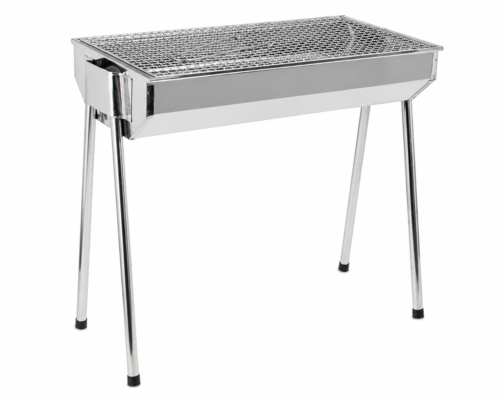 BRAAI STAND S/STEEL 430SS W/CHECK GRILL 500 X 260 MM H-480MM GRILL/2LEGS/BRAAI