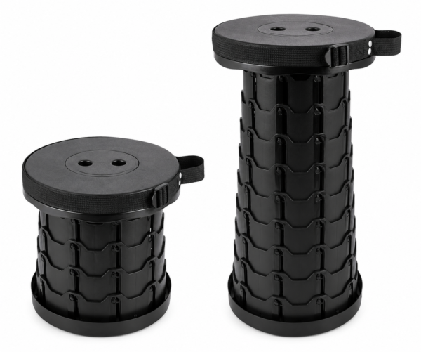 FOLDING STOOL BLACK PP MAX LOAD 200KG H=6CM TO 45CM