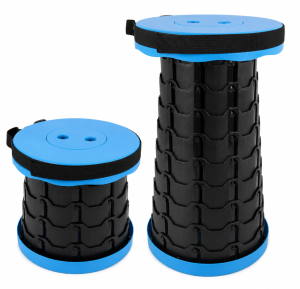 FOLDING STOOL BLUE PP MAX LOAD 200KG H=6CM TO 45CM
