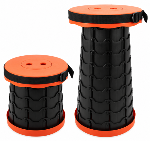 FOLDING STOOL ORANGE PP MAX LOAD 200KG H=6CM TO 45CM