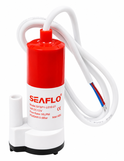 SUBMERSIBLE PUMP 12V 16LPM 12V/4.0A 0.6B SEAFLO 0.6BAR 12MM HOSE PRESSURE SW.PUMP