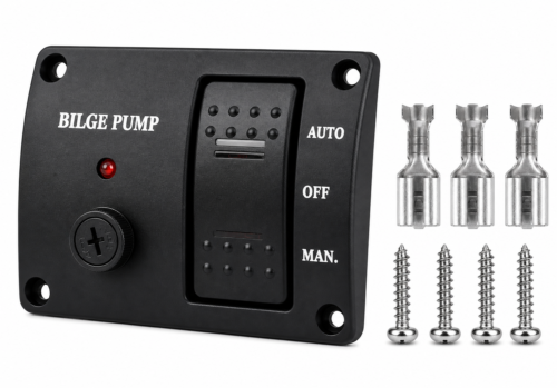 SWITCH BILGE PUMP SWITCH 12V IP65 3-WAY AUTO-OFF-MANUAL SWITCH SKU00081
