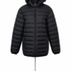 Unisex hooded puffer jacket black XXL(double extra large)