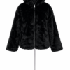 Zara hooded fur jacket black 1 Hooded fur Jacket black M (Medium)