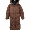 Zara puffer coat brown 1 Puffer Coat hooded Brown Large