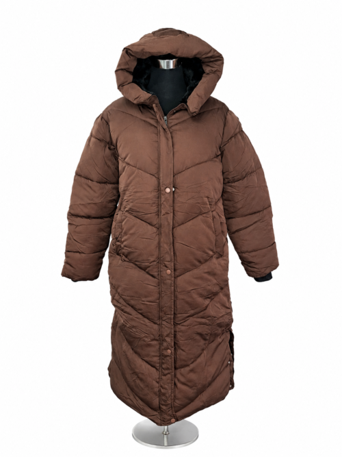 Puffer Coat hooded Brown Large