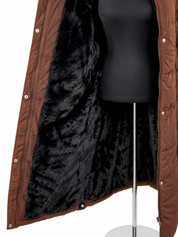 Zara puffer coat brown 3 Puffer Coat hooded Brown Large
