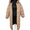 Zara puffer coat nude 2 Puffer Coat hooded Nude Large