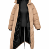 Zara puffer coat nude 3 Puffer Coat hooded Nude Large