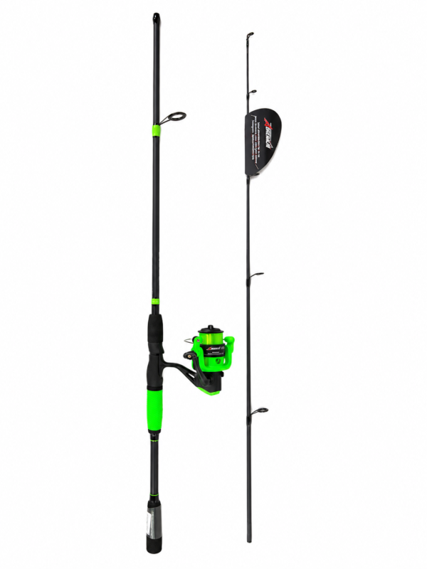 Razor green 7ft combo 2 Razor Green 7ft Fishing Rod Combo with Reel & Line